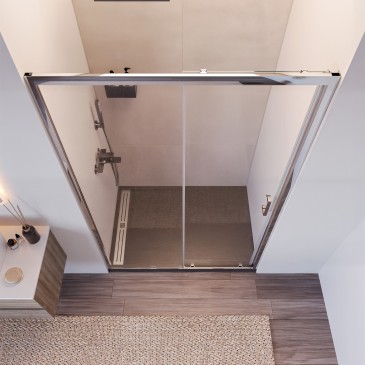 Porte de douche coulissante transparente anti-calcaire AGATA H195