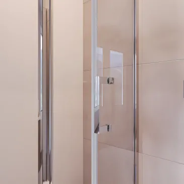 3-seitige Duschkabine mit Schiebetür H195 Antikalk AGATA