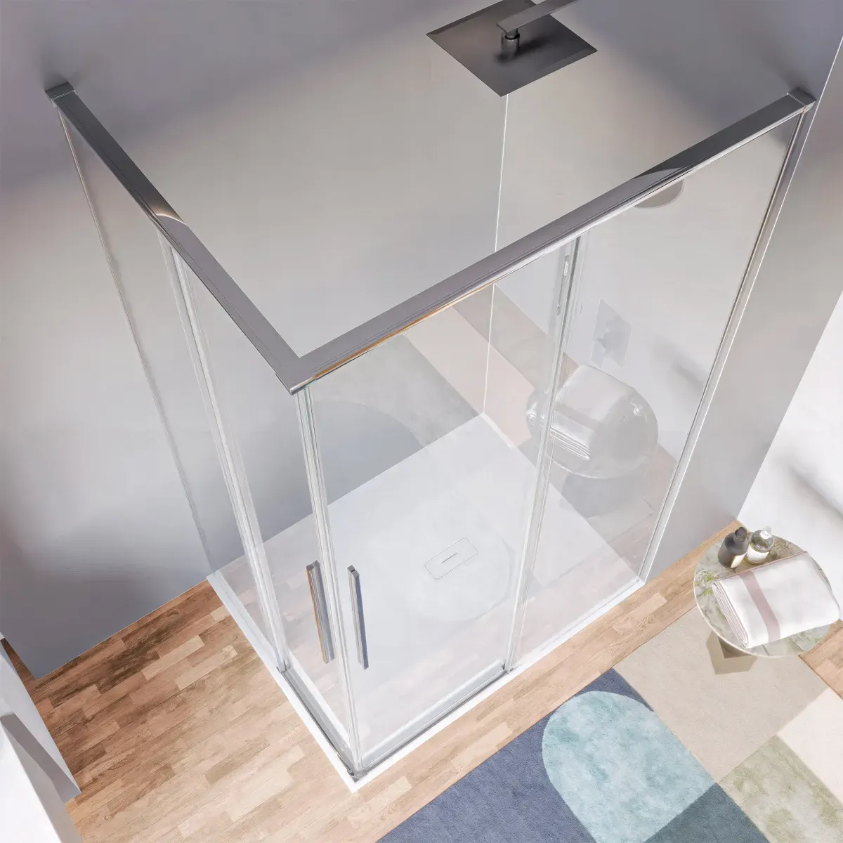 2-seitige Eckduschkabine, 8 mm H200, Soft-Close-Funktion,...