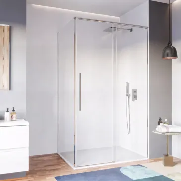 Cabine de douche à fermeture amortie, hauteur 200 mm, épaisseur 8 mm - Zara Salle de bain
