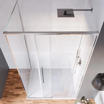 Cabine de douche à fermeture amortie, hauteur 200 mm, épaisseur 8 mm - Zara Salle de bain