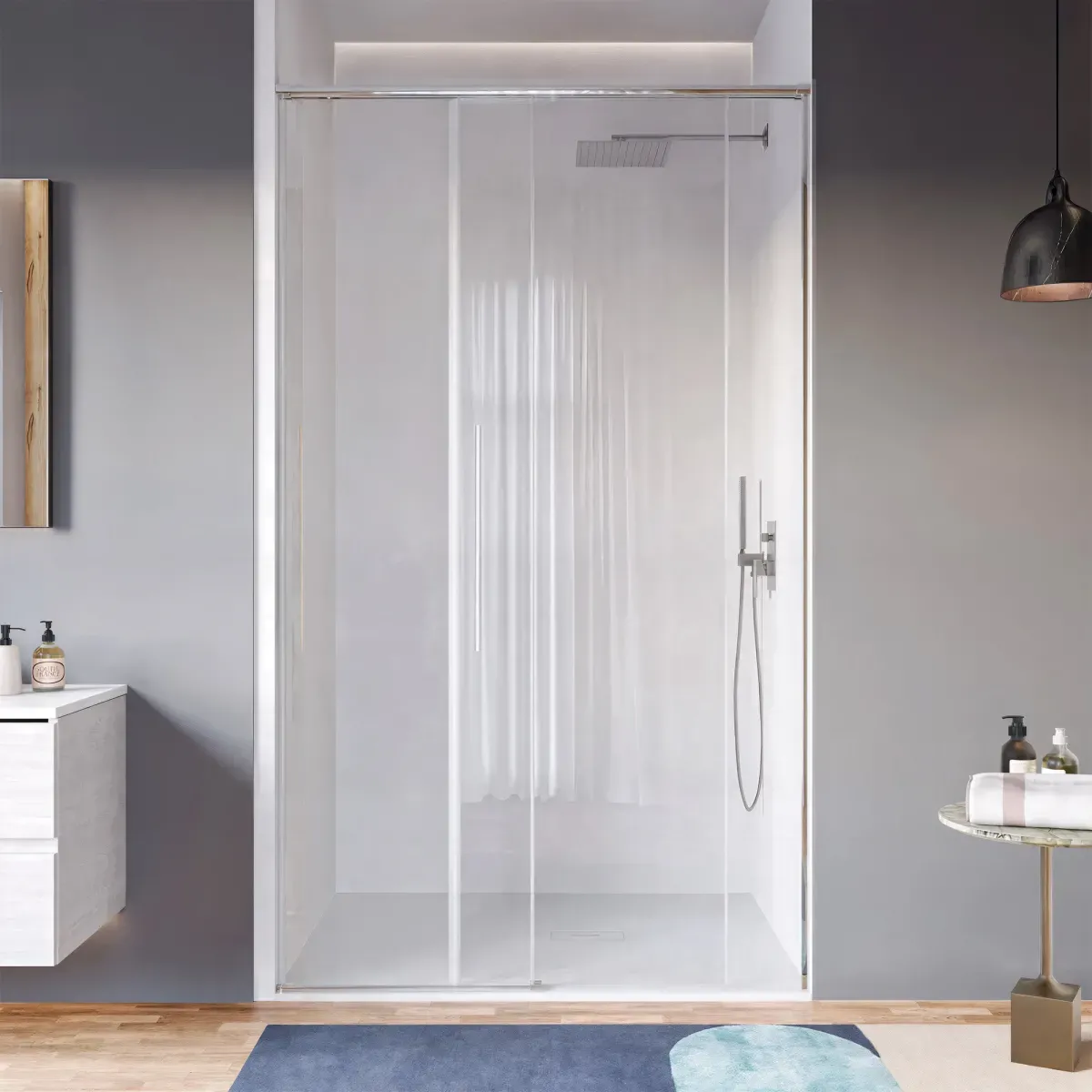 ZARA 8 mm H200 Anti-Kalk-Duschtür mit Soft-Close-Funktion