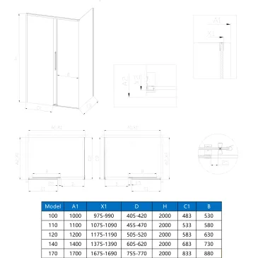 Porta doccia soft close 8mm h200 ZARA