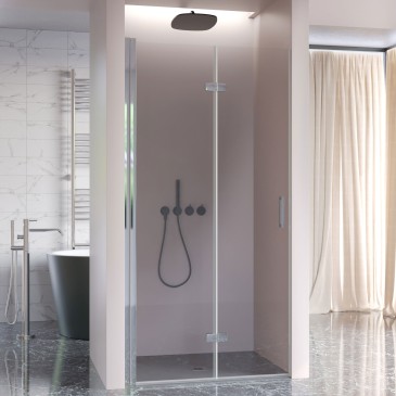 Porte de douche pliante anticalcaire REA H195 avec soufflet