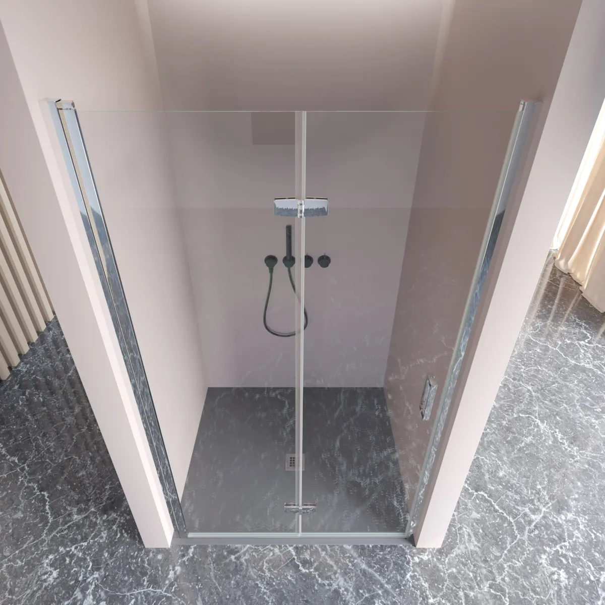 REA-MINI 6 mm H190 Glasfalttür für Dusche