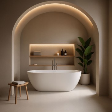 Baignoire îlot blanche mate 160x73 MOON