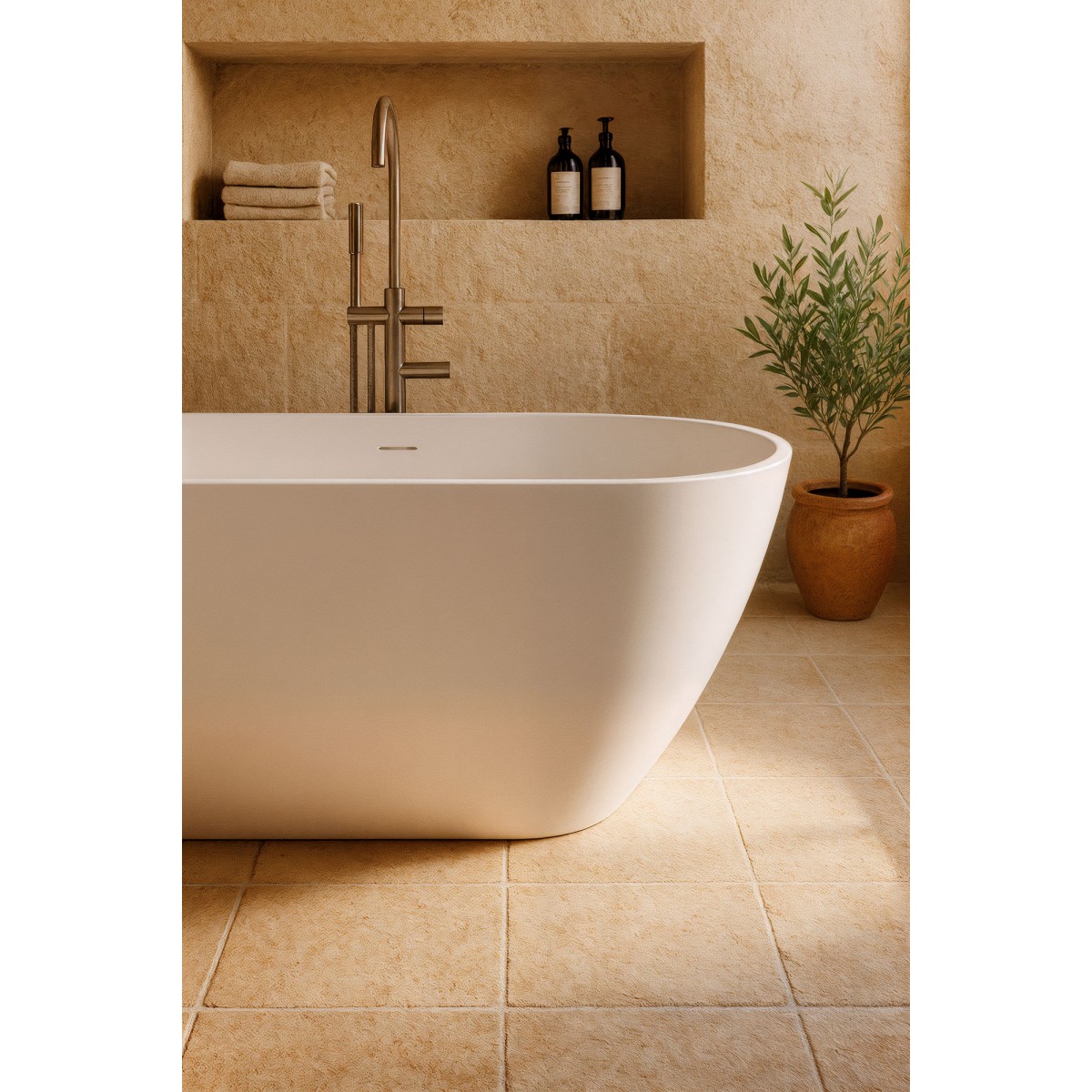 Baignoire îlot blanche mate 160x73 MOON