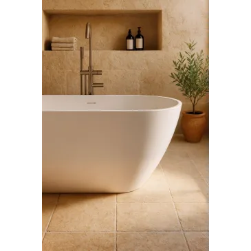 Baignoire îlot blanche mate 150 x 73 cm MOON