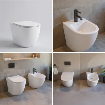 copy of Sanitari filo muro Bidet e Wc rimless Tornado