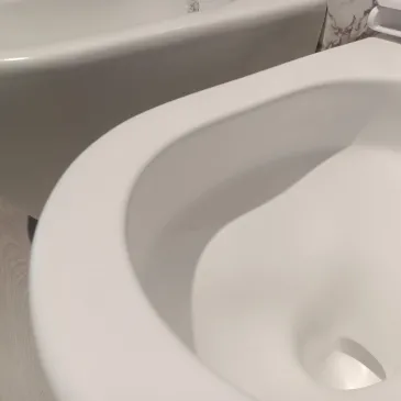 WC et bidet blanc mat avec chasse d'eau cyclonique MOON