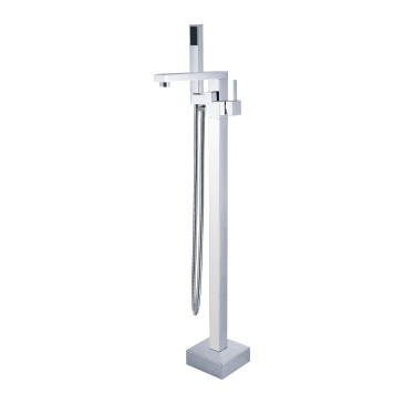 Miscelatore per vasca free standing cromato quadrato