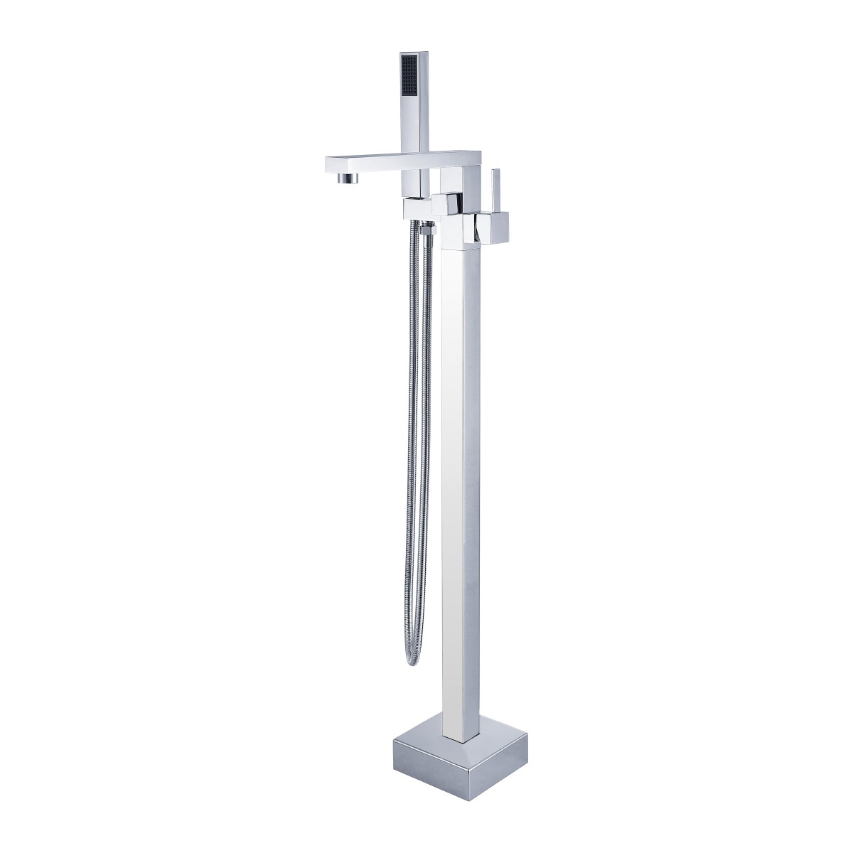 Miscelatore per vasca free standing cromato quadrato