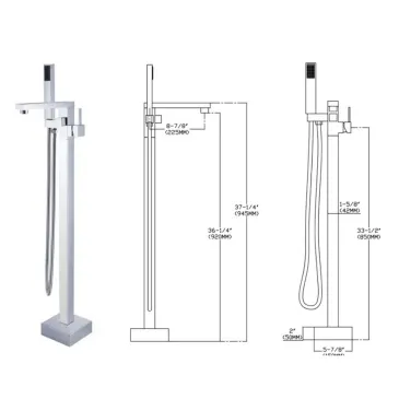 Colonna con miscelatore per vasca a pavimento MURABAE