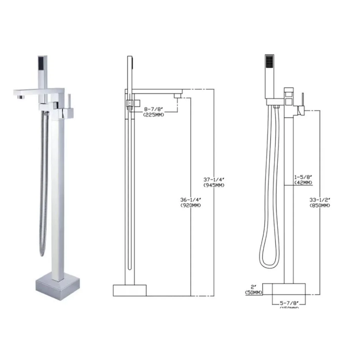 Colonna con miscelatore per vasca a pavimento MURABAE