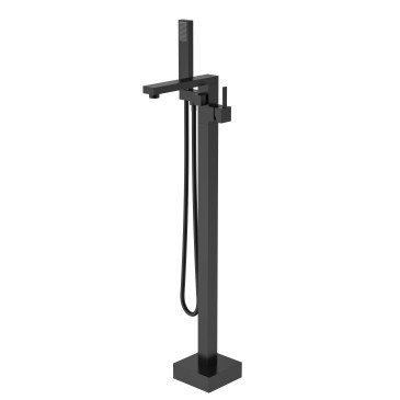Rubinetto vasca nero a pavimento freestanding quadrata ARPELS