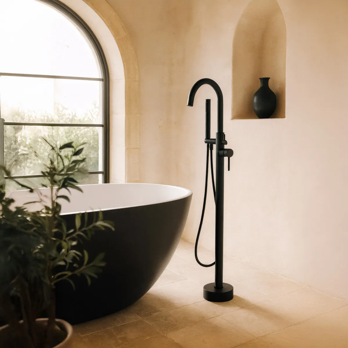 Miscelatore vasca freestanding neroTiffany