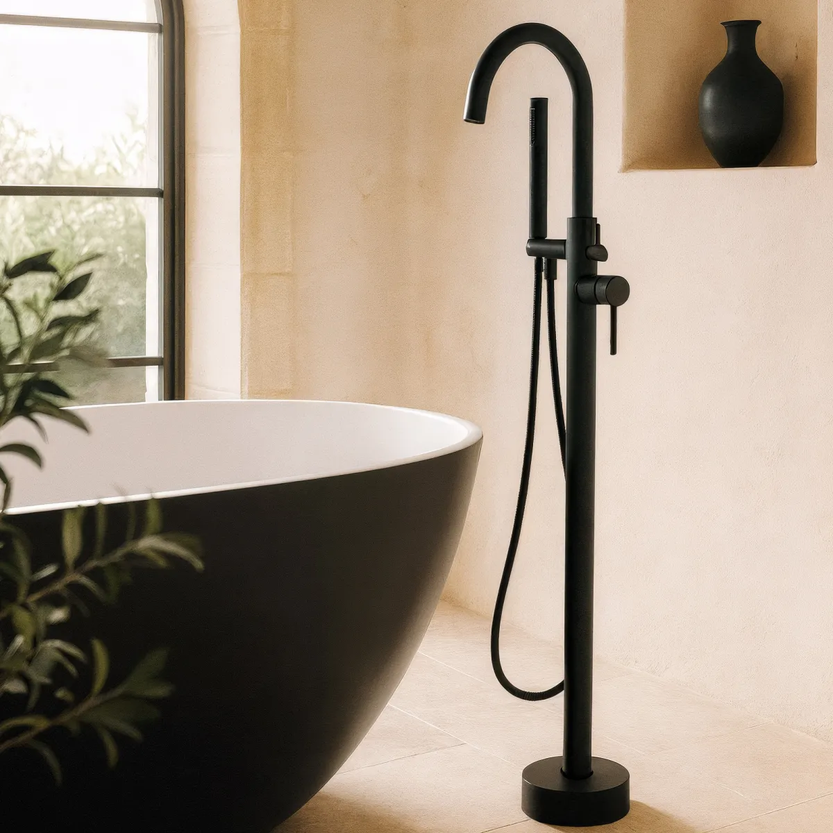 copy of Miscelatore a pavimento per vasca free standing Tiffany