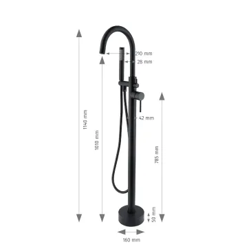 Mitigeur de baignoire sur pied Tiffany Black