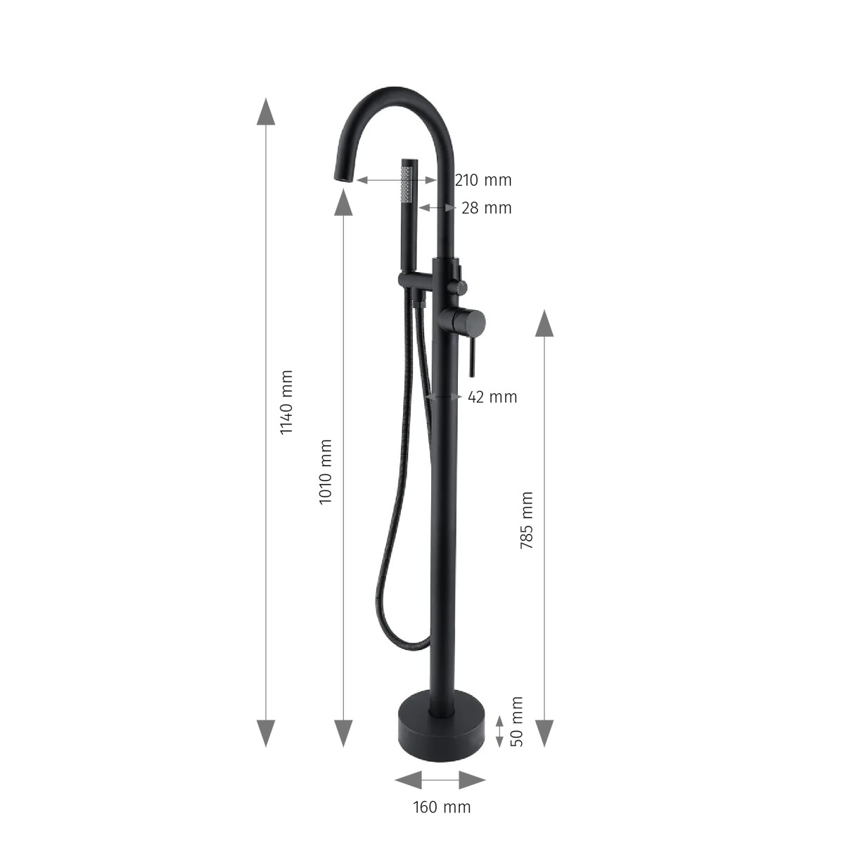 Miscelatore vasca freestanding neroTiffany