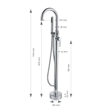 copy of Miscelatore a pavimento per vasca free standing Tiffany