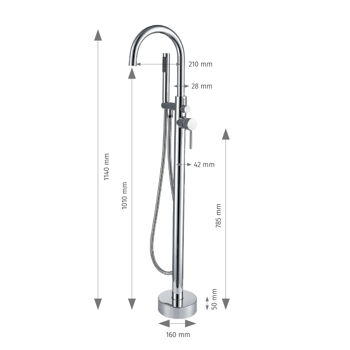 copy of Miscelatore a pavimento per vasca free standing Tiffany