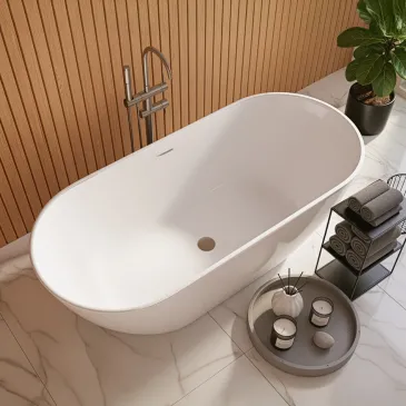 Die schönste 160 cm große freistehende Badewanne in Weiß