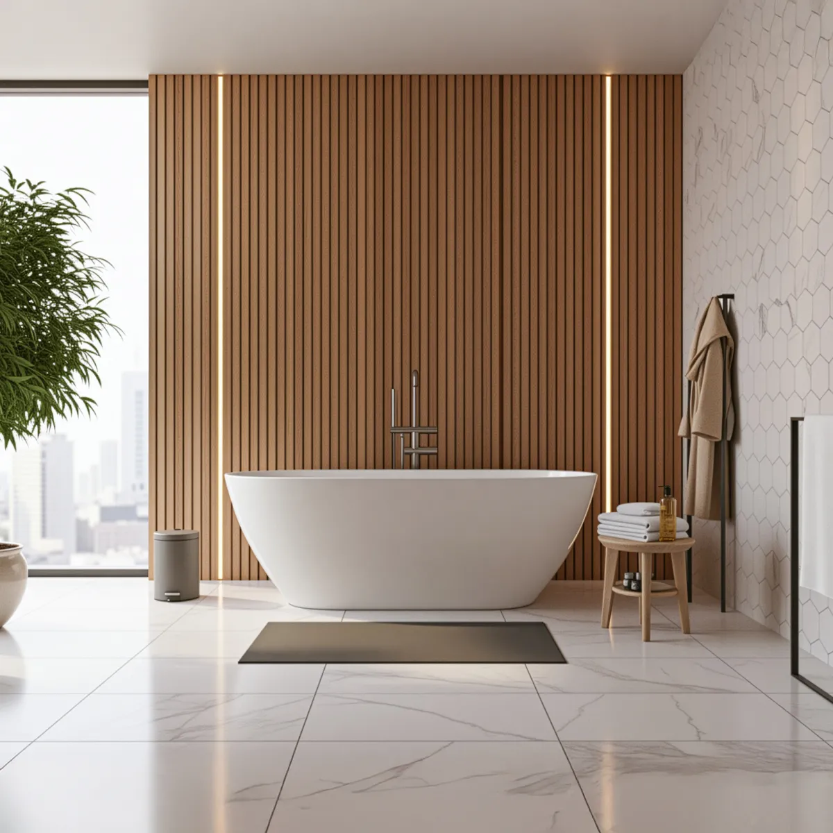 Freistehende Badewanne Glänzend weiß 170x75 MOON