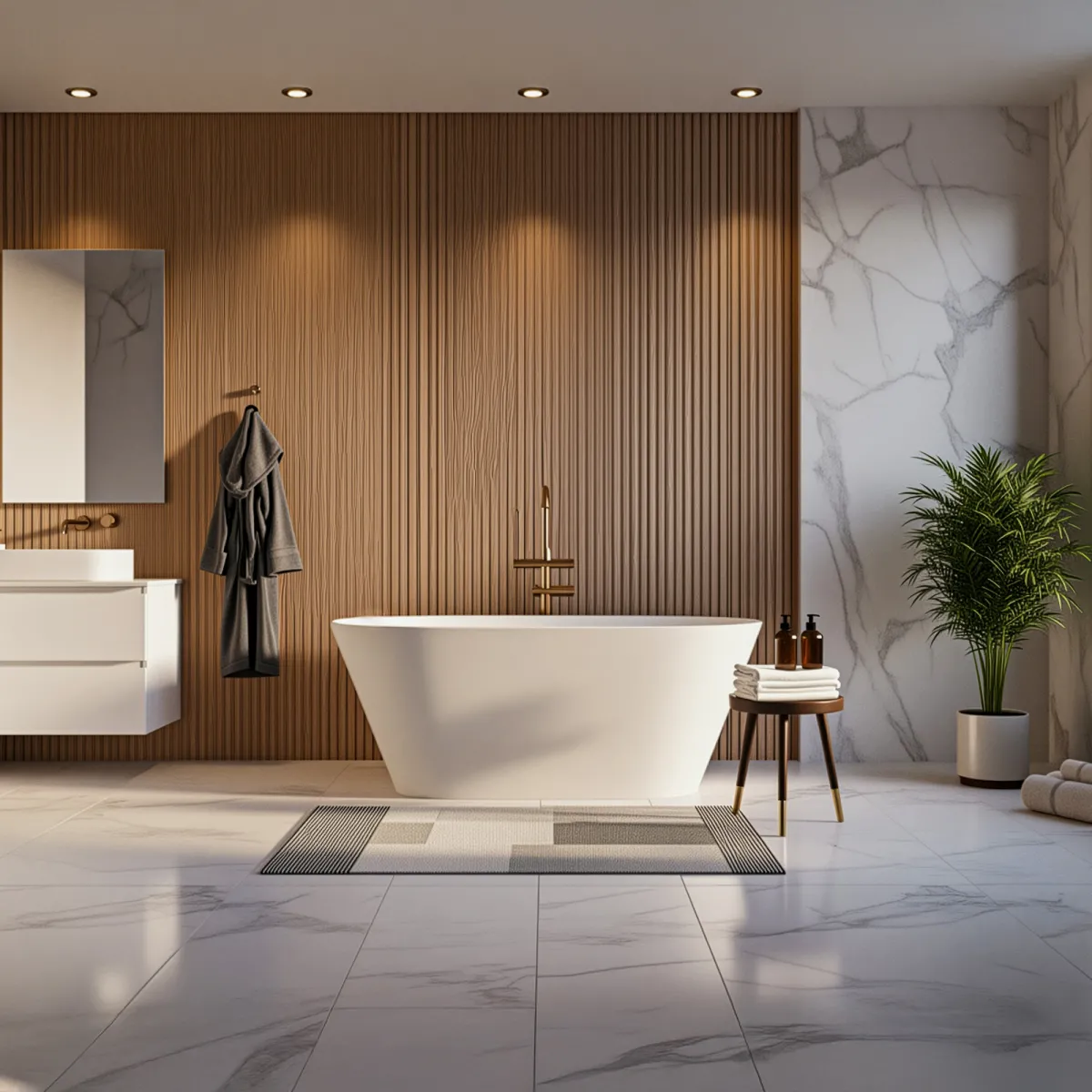 Freistehende Badewanne in glänzendem Weiß 170x80 RIVER