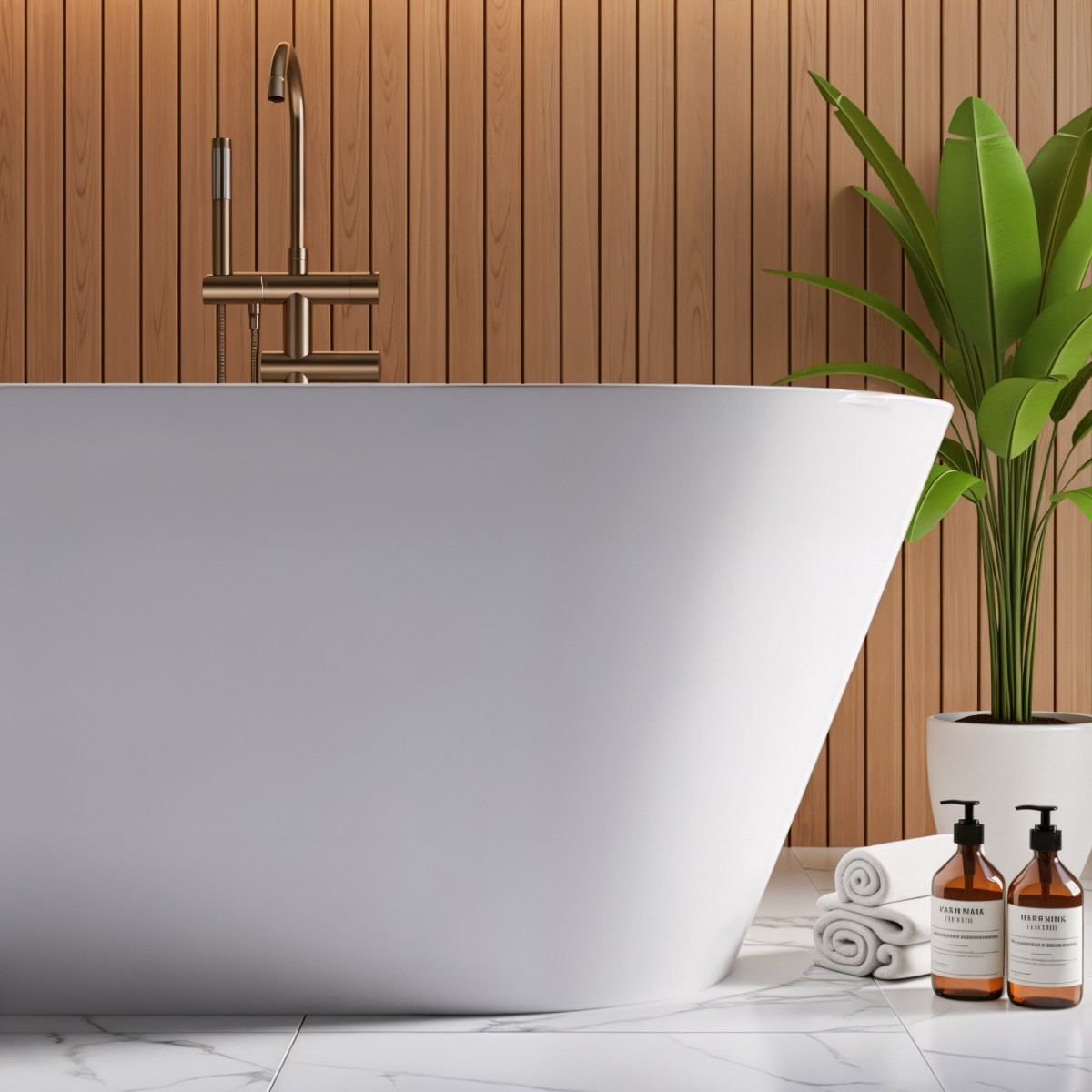 Freistehende Badewanne in glänzendem Weiß 170x80 RIVER