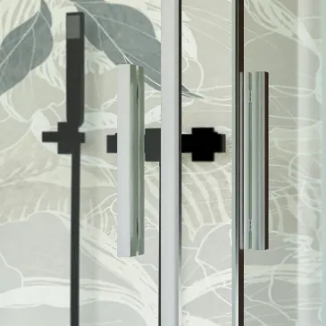 CABINE DE DOUCHE à deux côtés avec ouverture coulissante sans profilés ADRY. Même longueur.