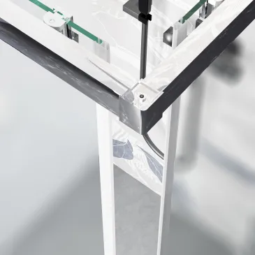 Cabine de douche 2 côtés avec porte coulissante gravée mate H195 UNICO