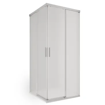 Cabine de douche 2 côtés avec porte coulissante gravée mate H195 UNICO