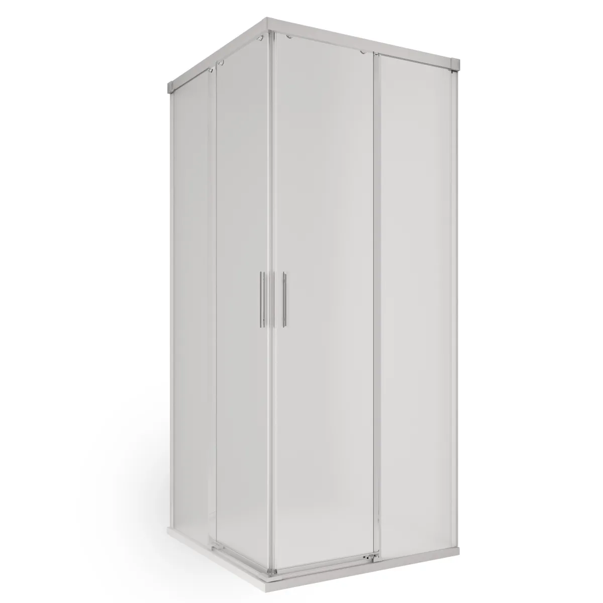 Cabine de douche 2 côtés avec porte coulissante gravée mate H195 UNICO