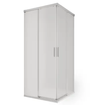 Duschkabine mit 2 Seiten, Schiebetür, matt geätzte Oberfläche, H195 UNICO