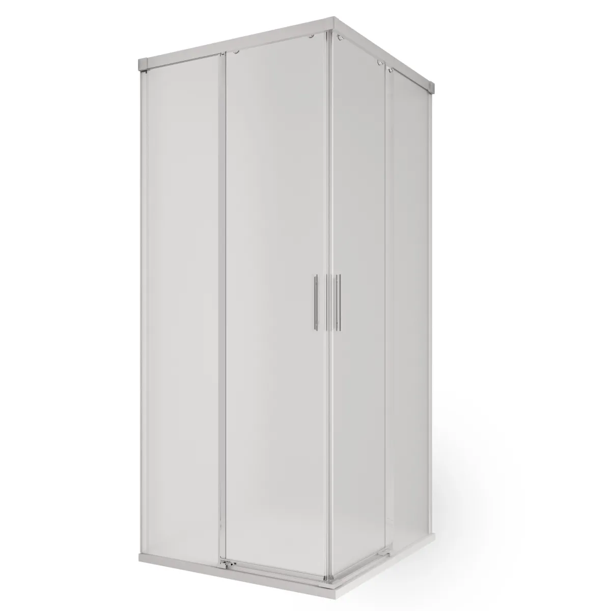Cabine de douche 2 côtés avec porte coulissante gravée mate H195 UNICO