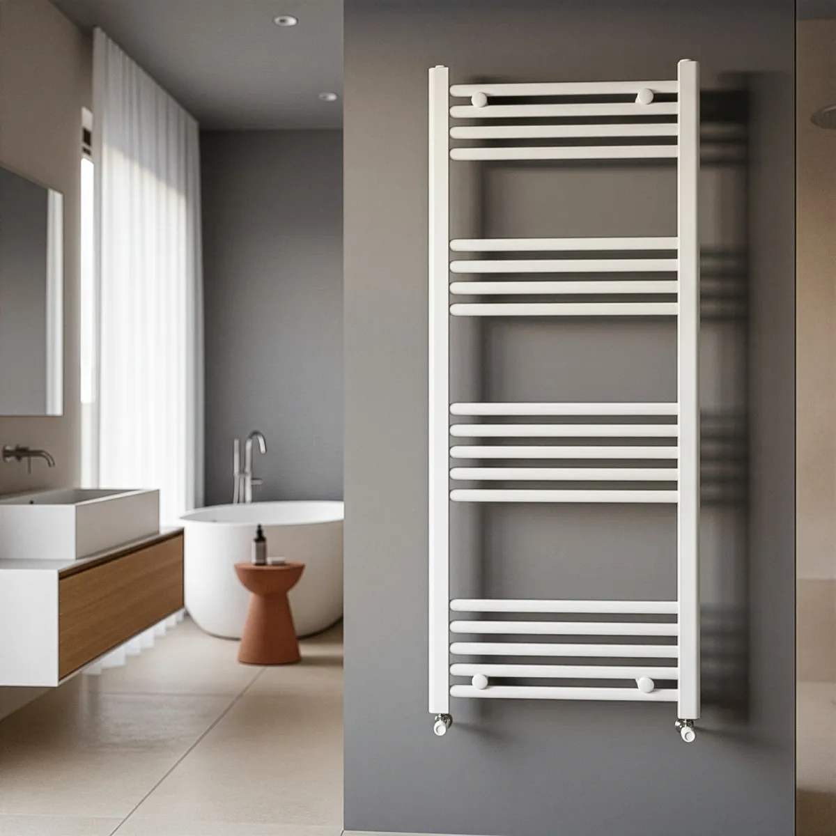 Sèche-serviettes blanc radiateur sèche-serviettes 1200x500 entraxe 450 mm