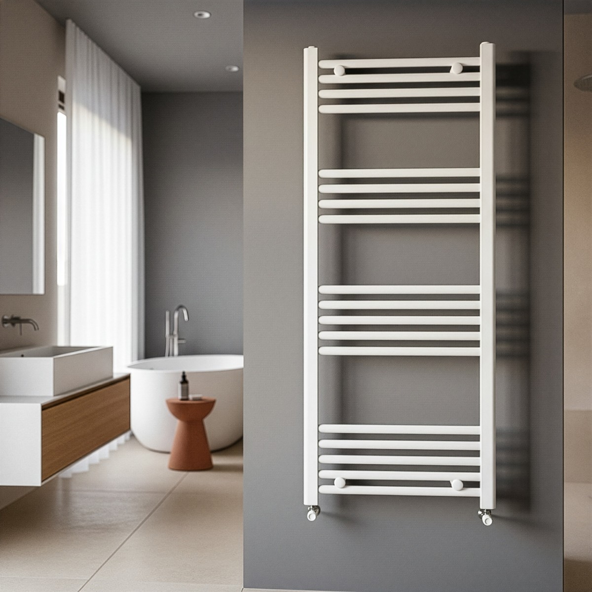 Radiatore Termoarredo scaldasalviette 1200x500 bianco interasse 450 mm