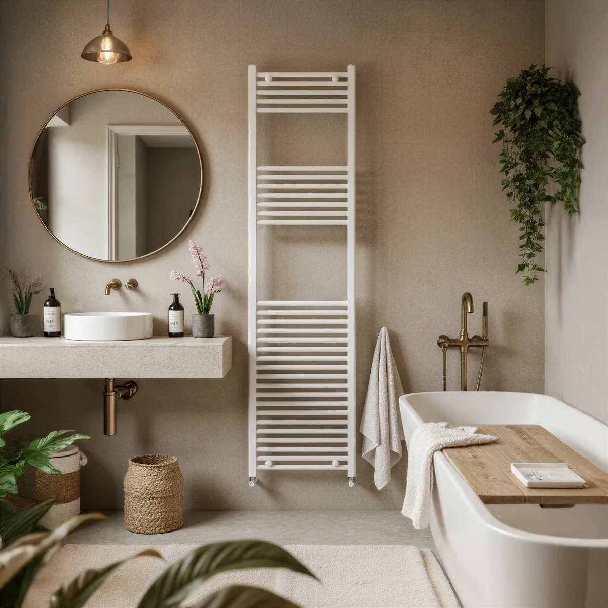 Radiateur Radiateur sèche-serviettes 100x500 blanc entraxe 450 mm