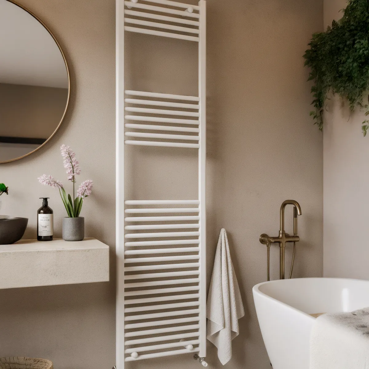 Radiateur Radiateur sèche-serviettes 100x500 blanc entraxe 450 mm