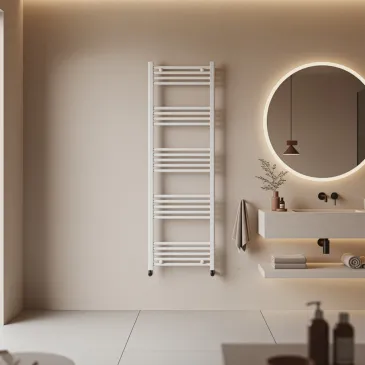 Sèche-serviettes radiateur 100x500 blanc, entraxe de 450 mm