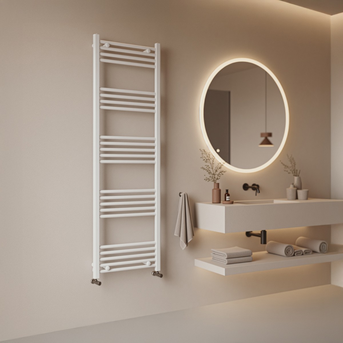 Radiatore Termoarredo scaldasalviette 100x500 bianco interasse 450 mm