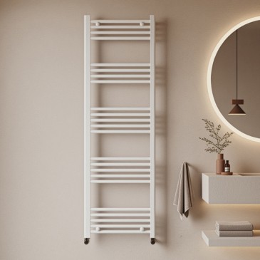 Sèche-serviettes radiateur 100x500 blanc, entraxe de 450 mm