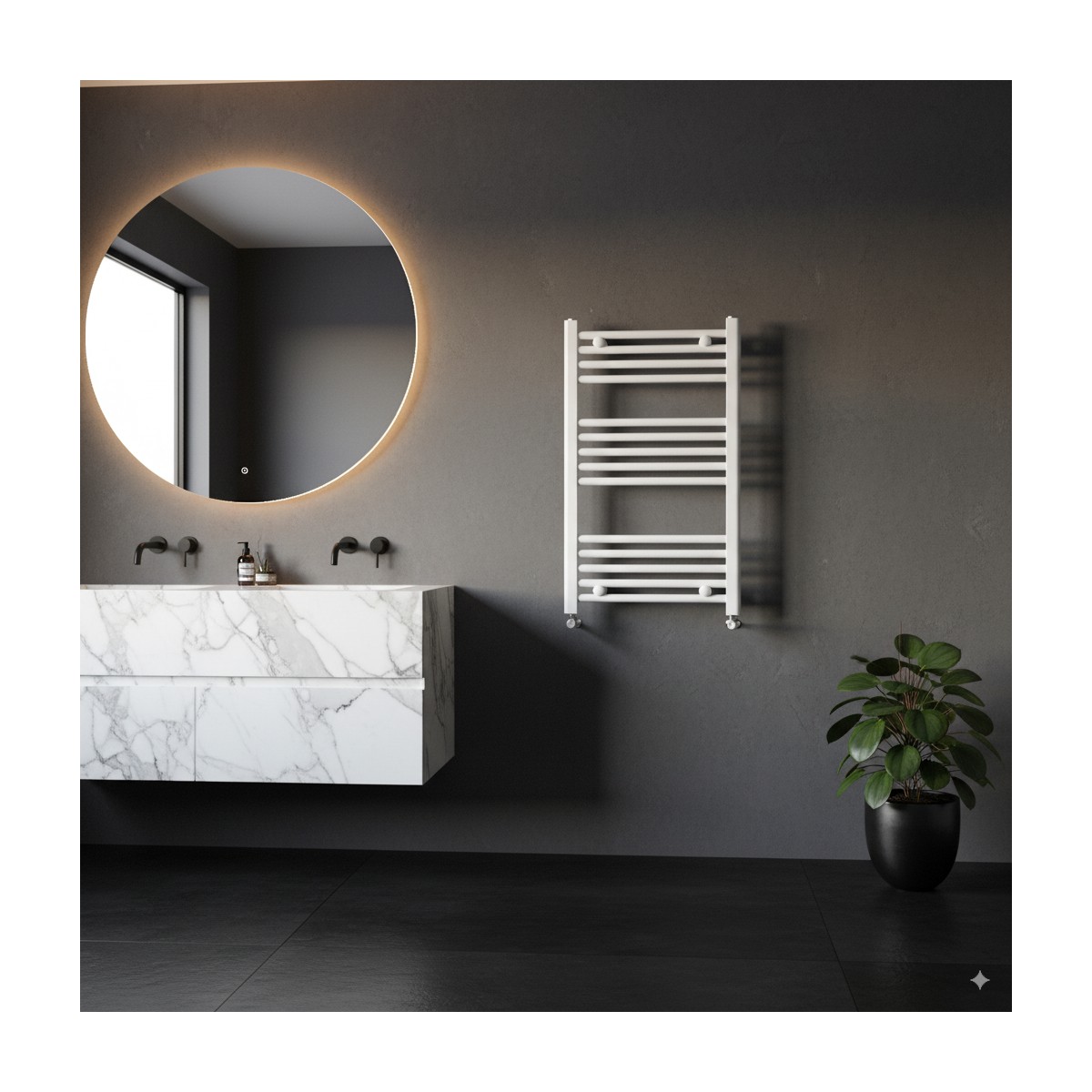 Radiatore Termoarredo scaldasalviette 800x500 bianco interasse 450