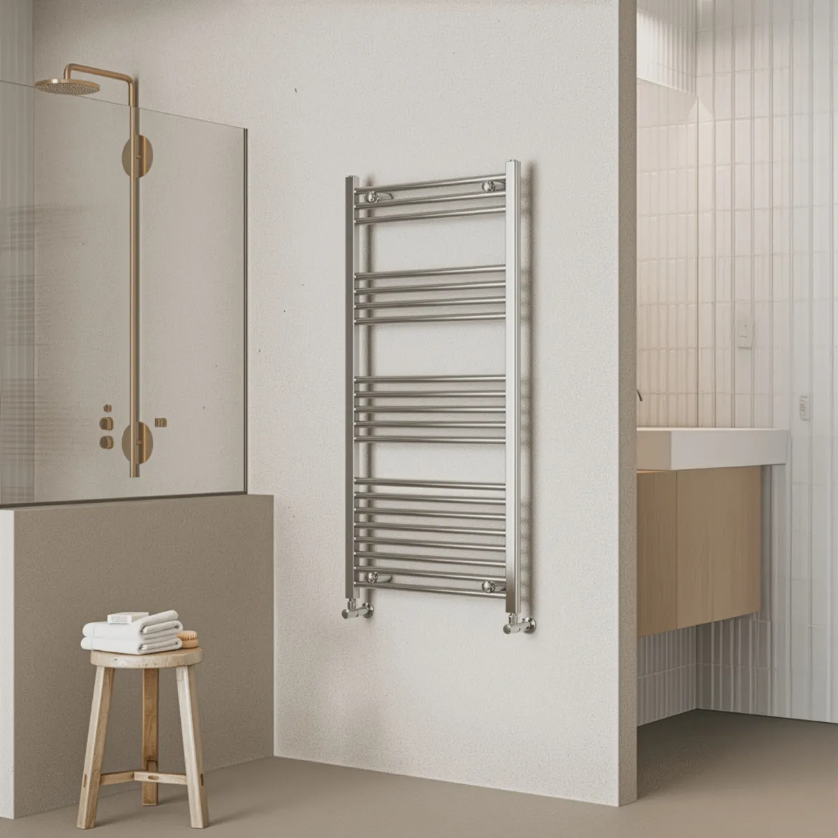 Radiateur Sèche serviettes 120x60 Chrome empattement 55 cm