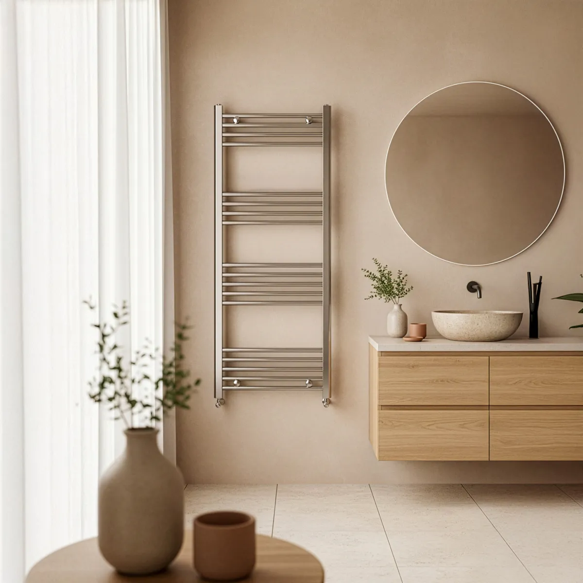 Radiateur Sèche serviettes 120x50 Chrome empattement 45 cm