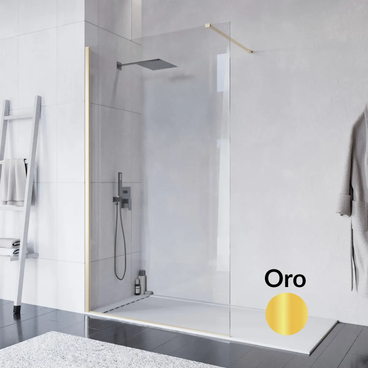 Doccia walk-in ORO 120 cm h200 vetro 8mm anticalcare trasparente ISIDE