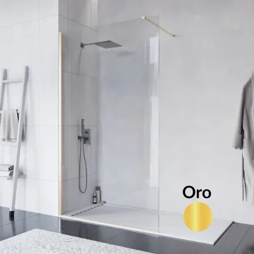 Doccia walk-in ORO 140 cm h200 vetro 8mm anticalcare trasparente ISIDE