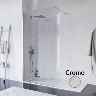 ISIDE 80 cm hohe, begehbare Dusche mit 8 mm starkem, transparentem Antikalkglas