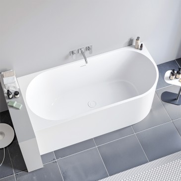 Vasca da Bagno 160x75 da Appoggio ad angolo e Piletta Clic Clac Sinistra RIO