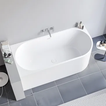 Vasca da Bagno 160x75 da Appoggio ad angolo e Piletta Clic Clac Sinistra RIO